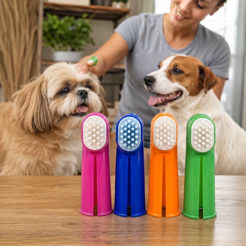 Escova de Dente Pet Tipo Dedeira com 2 unidades - Cor Aleatória