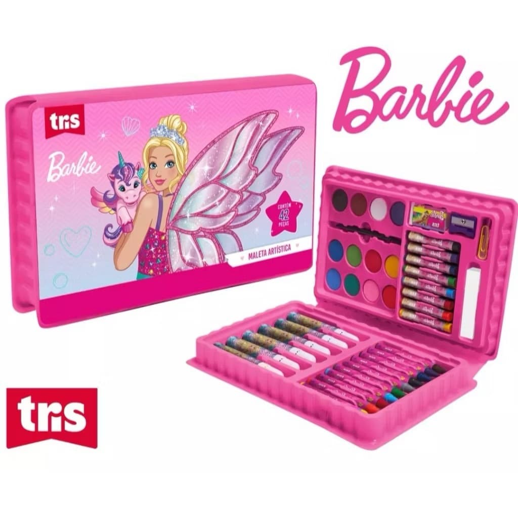 Maleta Artístico Escolar 42 Peças Barbie Tris