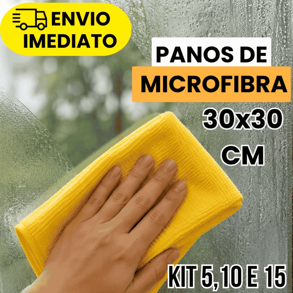 Panos Microfibra Para Limpeza Geral 30x30 Kit Pano Microfibra para Carro Flanela de Microfibra