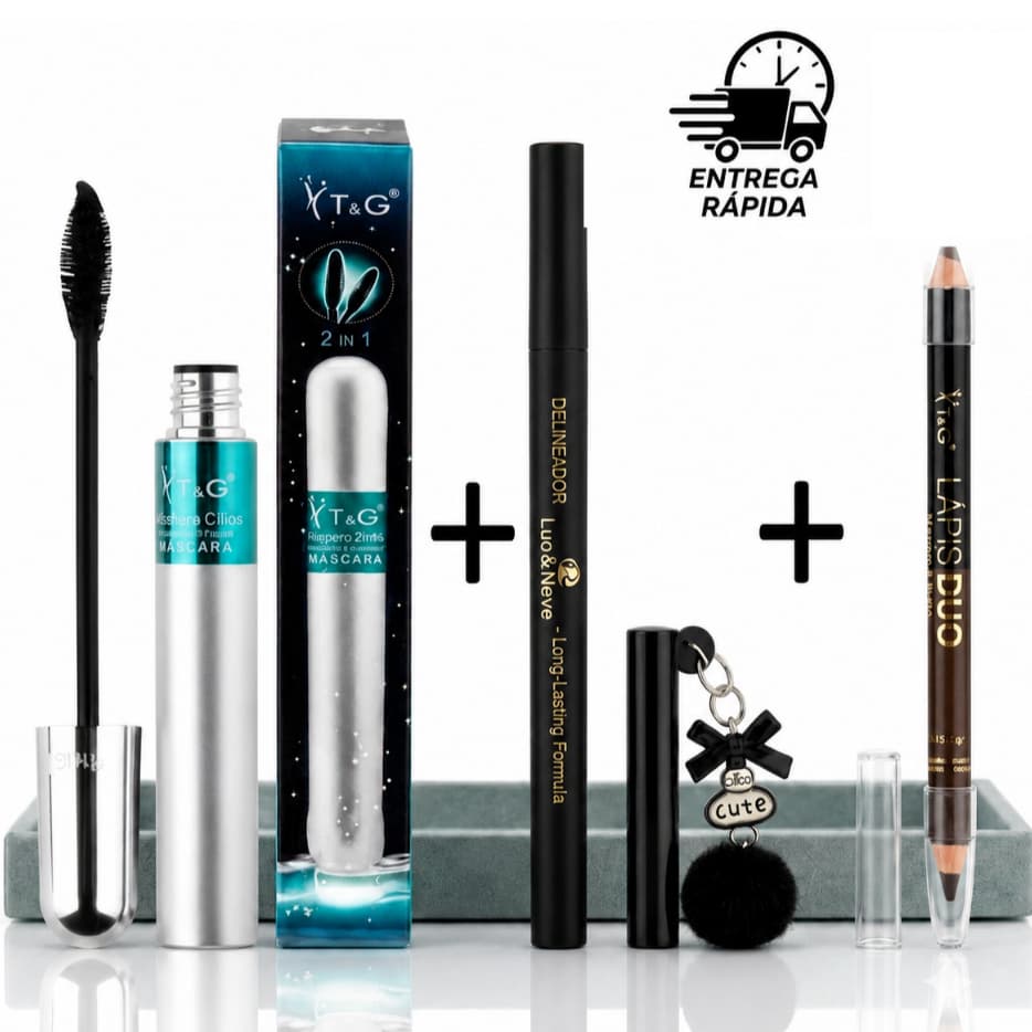 M谩scara De C铆lios T&G Tango 2 Em 1 R铆mel Original + Deliniador + Lapis para olhos Com Nota Fiscal Pronta Entrega