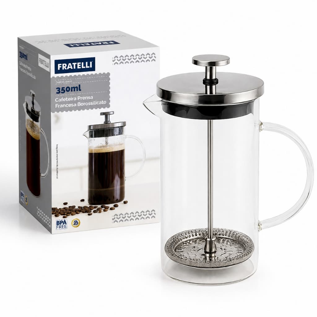 Cafeteira Prensa Francesa Fratelli 350ml Borossilicato