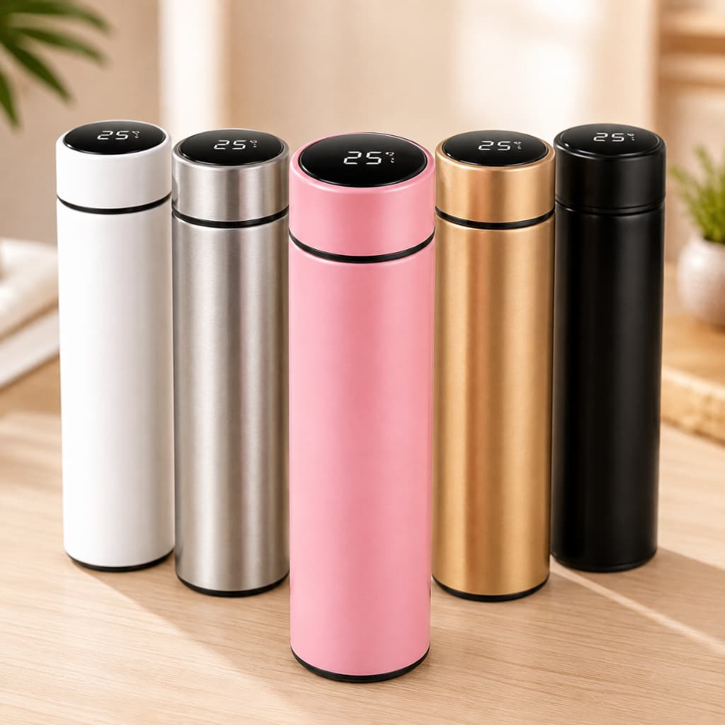 Garrafa Térmica Inox 500ml com Sensor de Temperatura Display Digital LED Quente e Frio - ZUNISHOP