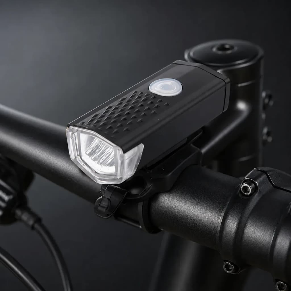 Lanterna Bike Sinalizador Usb Farol Bicicleta Pisca Recarreg Preto - Lanterna Para Bicicleta