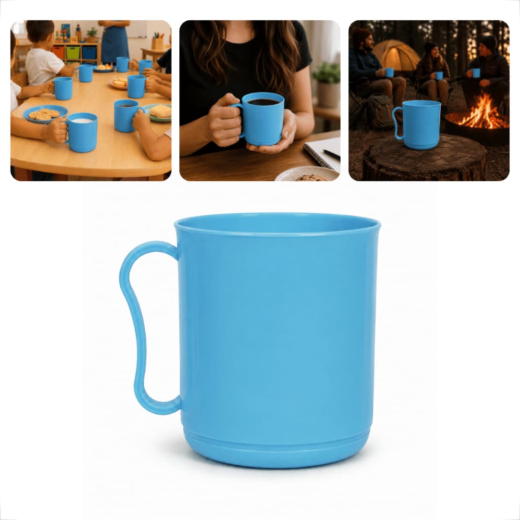 Caneca 400ml Plástica Resistente Para Café Chá Sucos e Bebidas do Dia a Dia