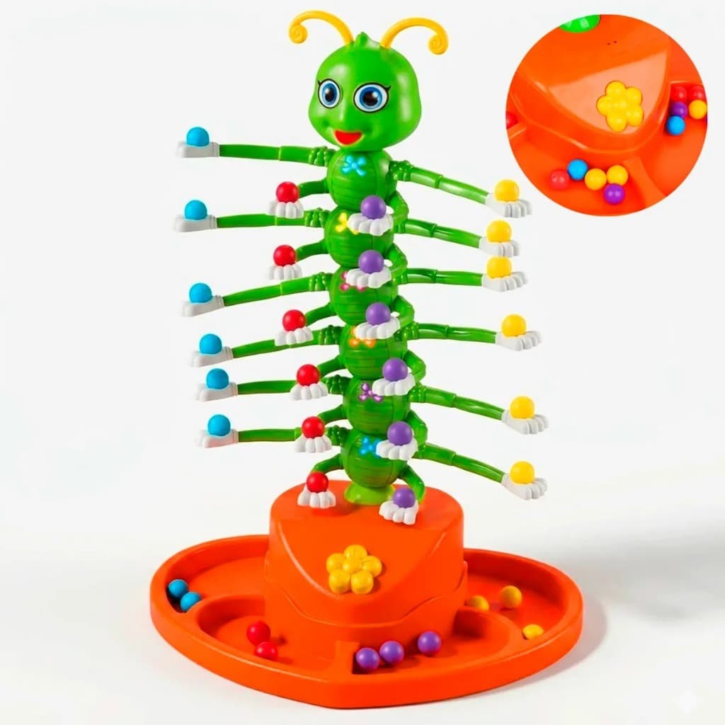 Jogo Centopeia Dançante Giratória Game Musical Infantil Com Bolinhas e Pinças Brinquedo Habilidade Braskit