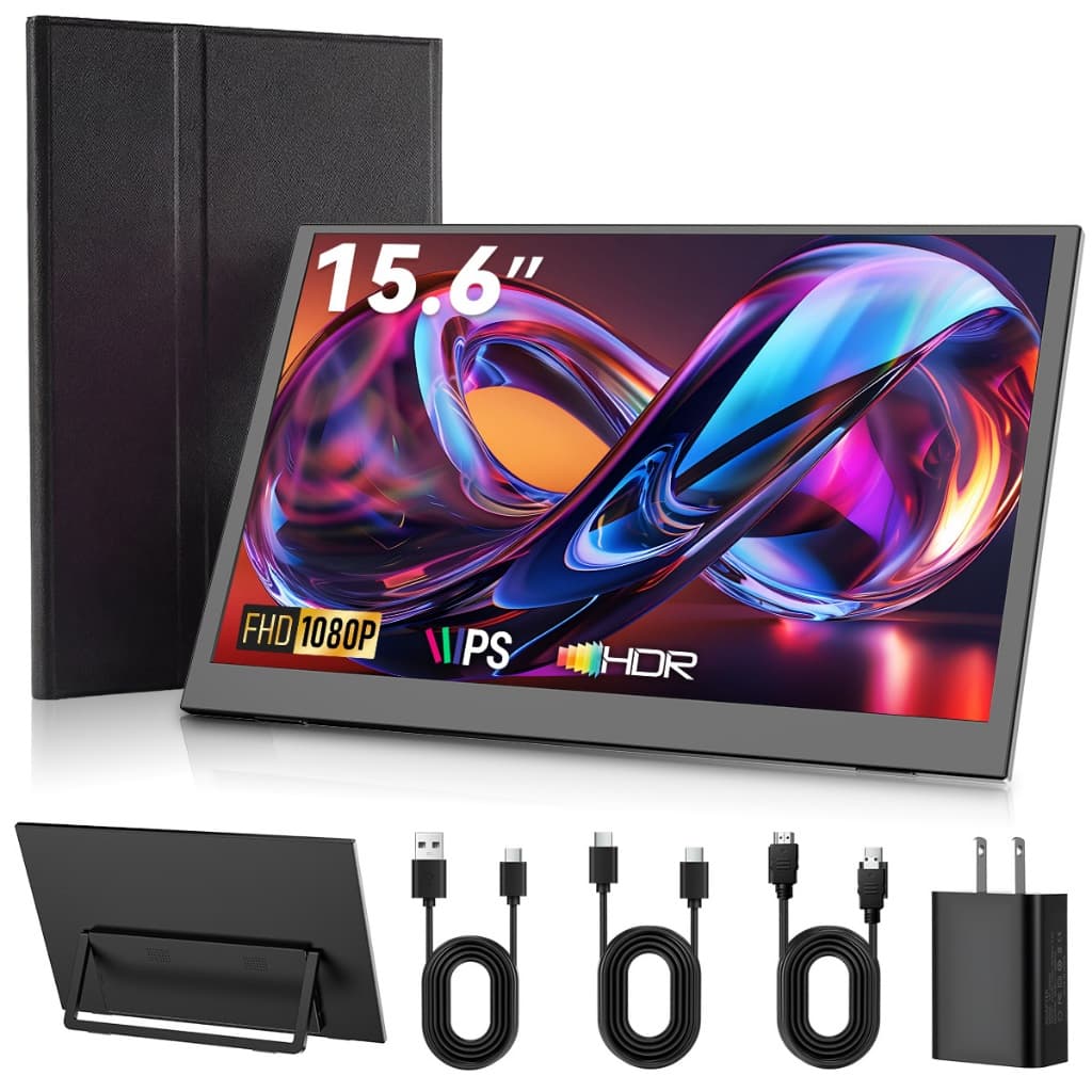 Monitor de laptop 15,6 '' 1920 * 1080p 4K IPS – Monitor para iPad / PC / Mac / telefone / switch / PS4