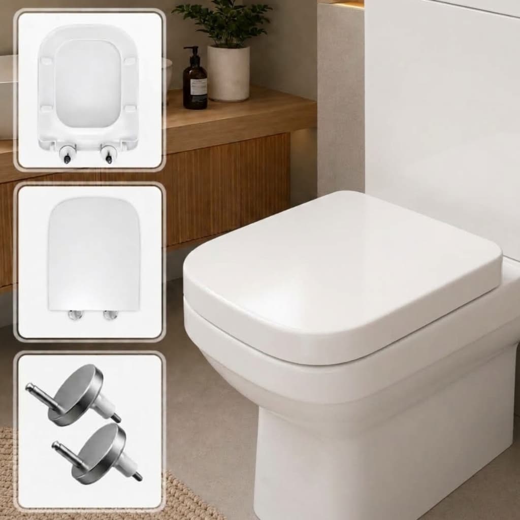 Assento Sanitário Tampa de Vaso Premium Compatível Fiori Lírio Quadra Deca Soft Close Fechamento Suave