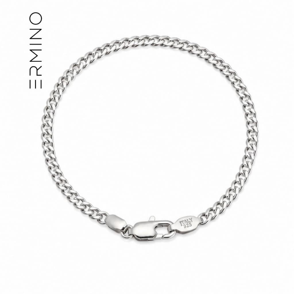 Pulseira Infantil de Prata 925 Grumet 2mm Legitima Elo Flat 1 por 1 Escamado 15cm Masculina