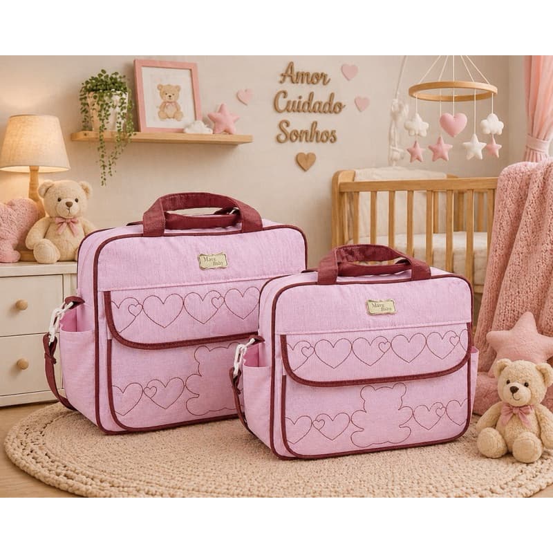kit Bolsa Saida Maternidade menino ou menina Rosa ou azul pronta entrega