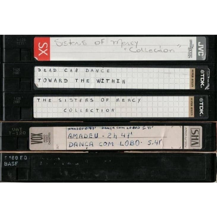 📼 Lote c/ 5 fita de vídeo VHS: gravações diversas & aleatórias (gravações antigas de música & filme)