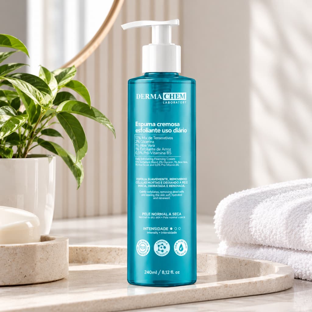 Espuma Cremosa Esfoliante Facial Remove Células Mortas Pele Renovada 240ml Dermachem