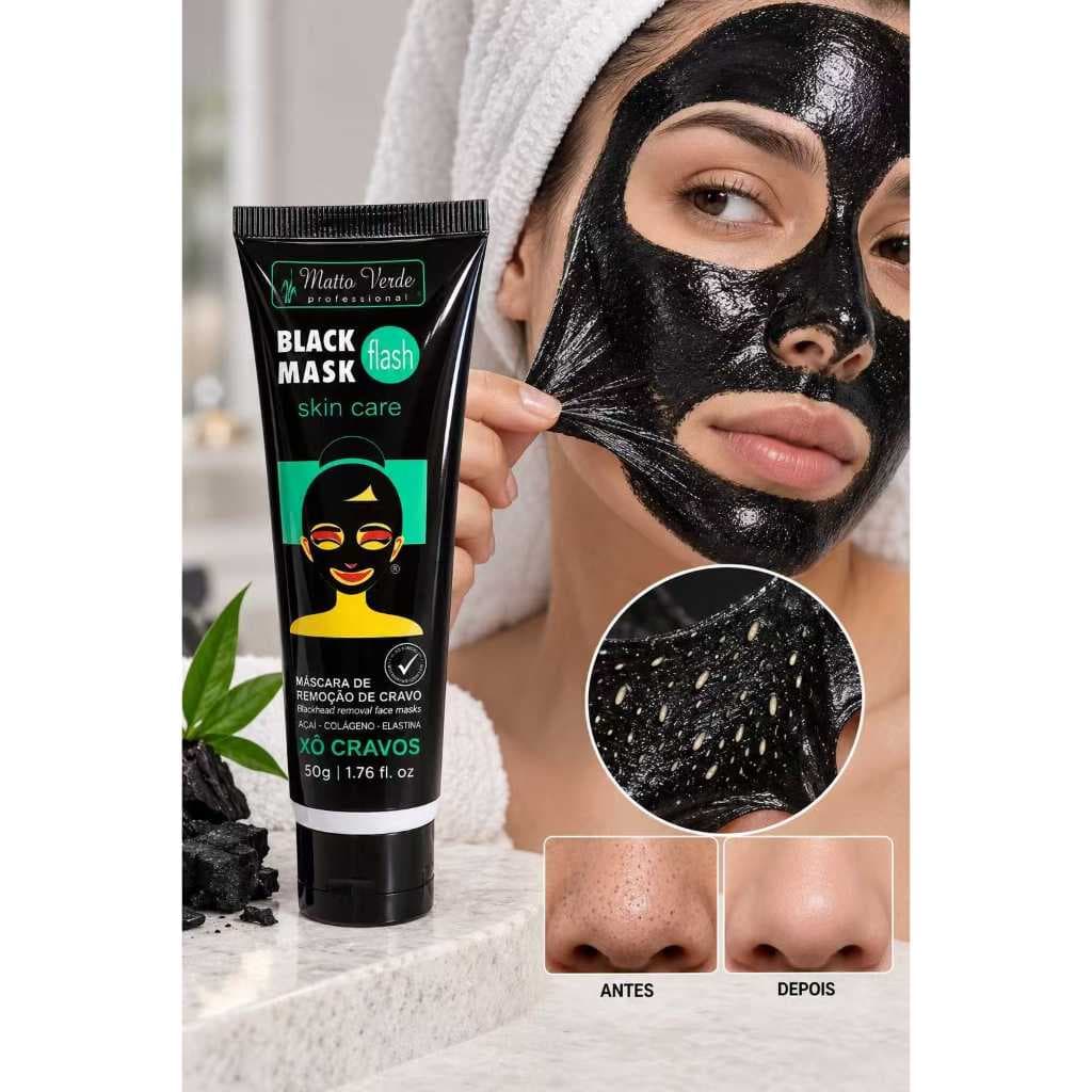 Máscara Facial Peel Off 50g Skincare Limpeza Profunda Hidratação Black Mask Vitamina C Pepino Rosa Mosqueta