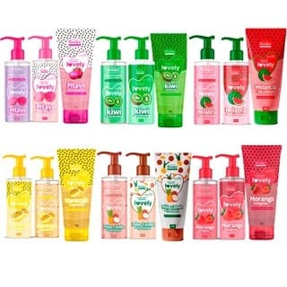 Kit Corporal Sabonete Líquido, Hidratante e Esfoliante Lovely Face Beautiful 3 itens