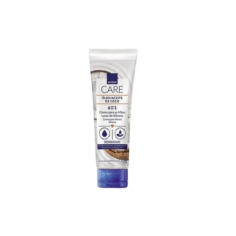Avon Care Luvas De Silicone Creme Para Mãos Óleo de Coco 75g