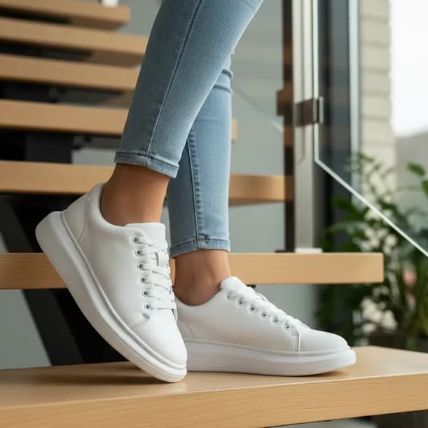 Tênis Casual Feminino Branco Sapatenis Moderno Estiloso