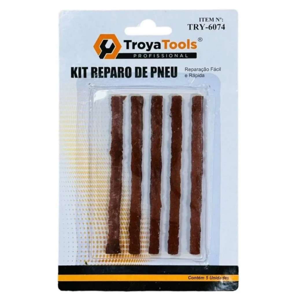 Kit  1/2 Refil Macarrão para Reparo de Pneu Sem Câmara - Kit com 5 Unidades