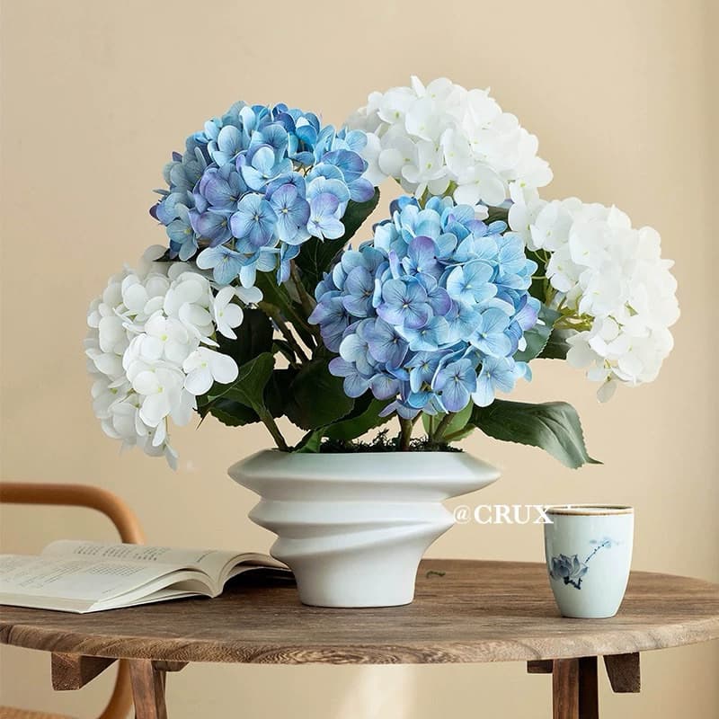 Kits 1/2 Flores Artificial galho de Hortênsia. 42cm Decoração de casa e sala para mesa de casamento decoração