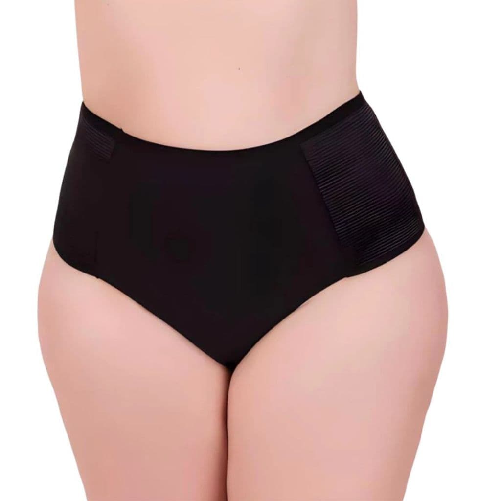 Kit 2 Calcinha Cinta Lateral Compressora Modeladora Plus Size Cintura Alta Pós Parto Afina Cintura