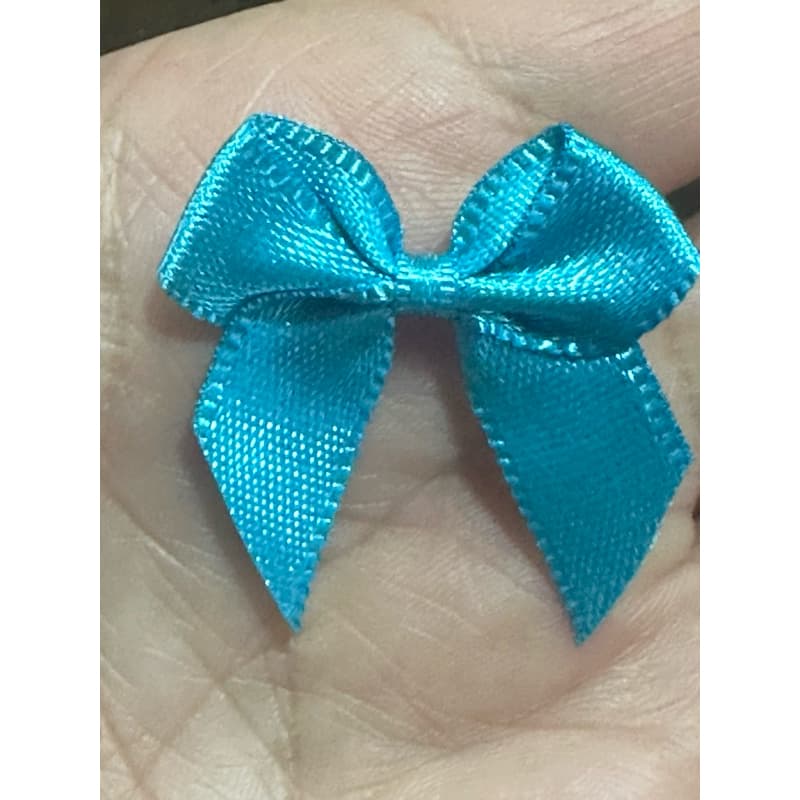 50 Mini Laço de Cetim Azul Tiffany - 2cm x 2cm