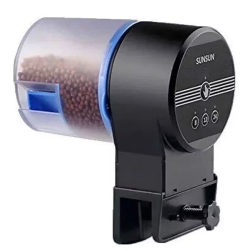 Alimentador Automático A Pilha Para Peixes Sunsun Ak-02 Com 3 Opções De Depósito