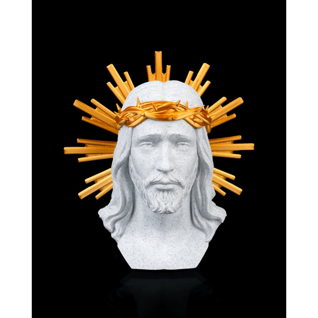 Busto Jesus Cristo Coroa de Espinhos Dourada - Estátua Luxo Arte Sacra