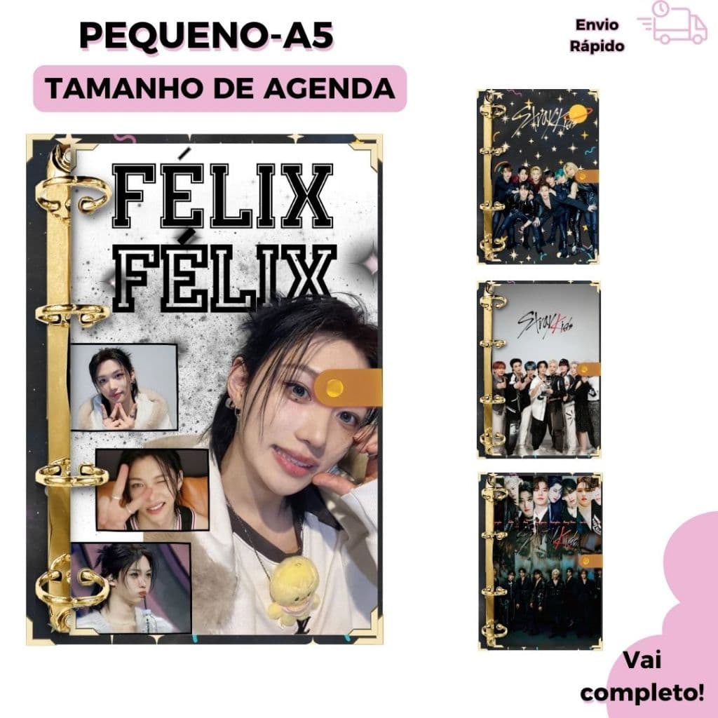 Fichário Caderno Stray Kids STAY | Kpop Pequeno Capa Dura 160 Folhas A5 | Pronta Entrega