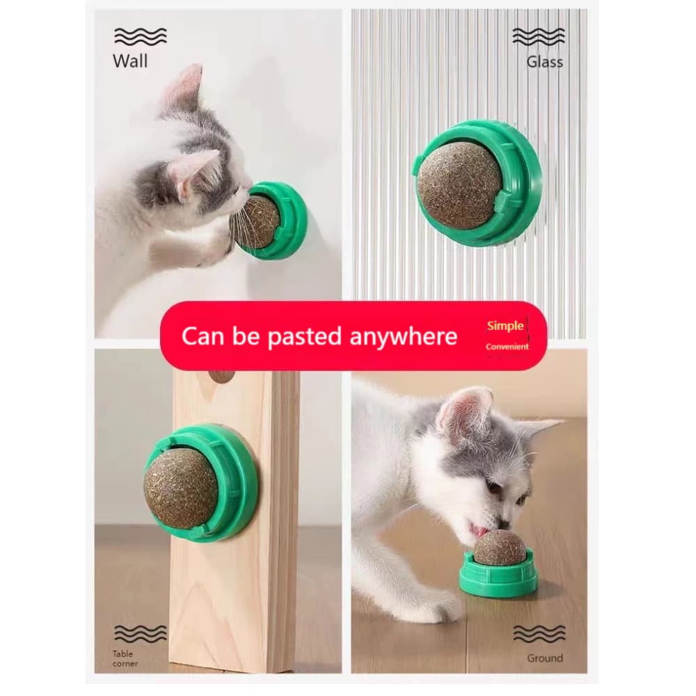 Catnip Bola Brinquedo Erva de Gato Interativo com Fita Dupla Face