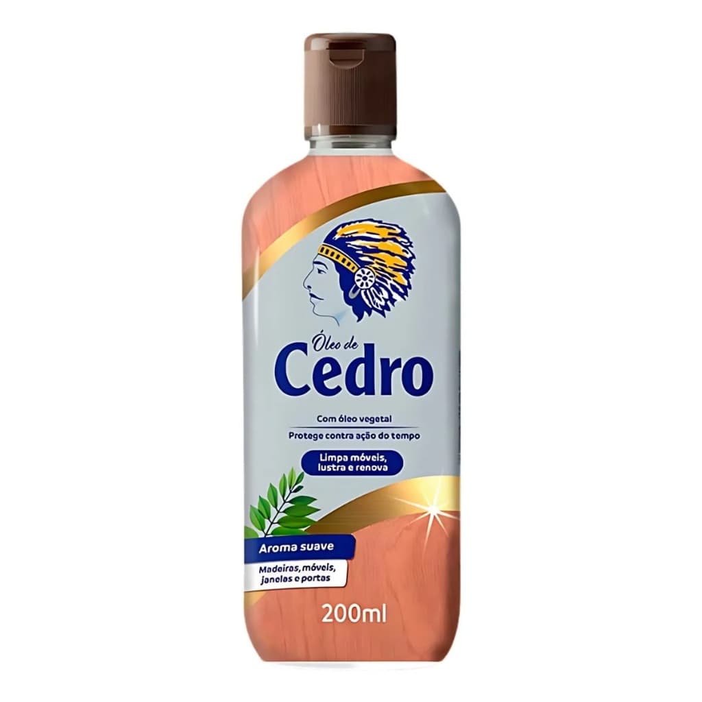 Óleo de Cedro 200ml Restaurador Peroba Limpa Madeira King Com Óleo Vegetal