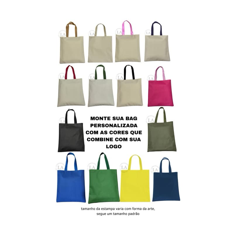 kit 10 sacolas personalizadas 40x40 estampada  bag nylon