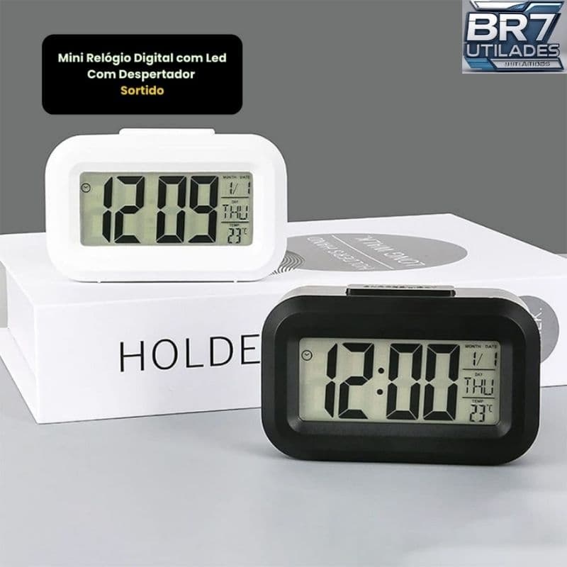 Mini relógio digital com LED ⏰💡despertador 🔔 lindo, inovador, nao perde a hora e fácil de usar 👍😍😍😍😍