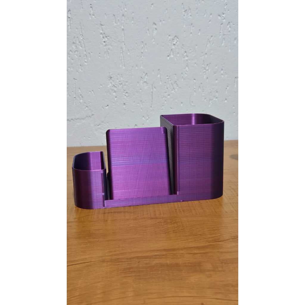 Organizador de Mesa Impresso em 3D com Suporte para Celular – PLA Premium Duo Color