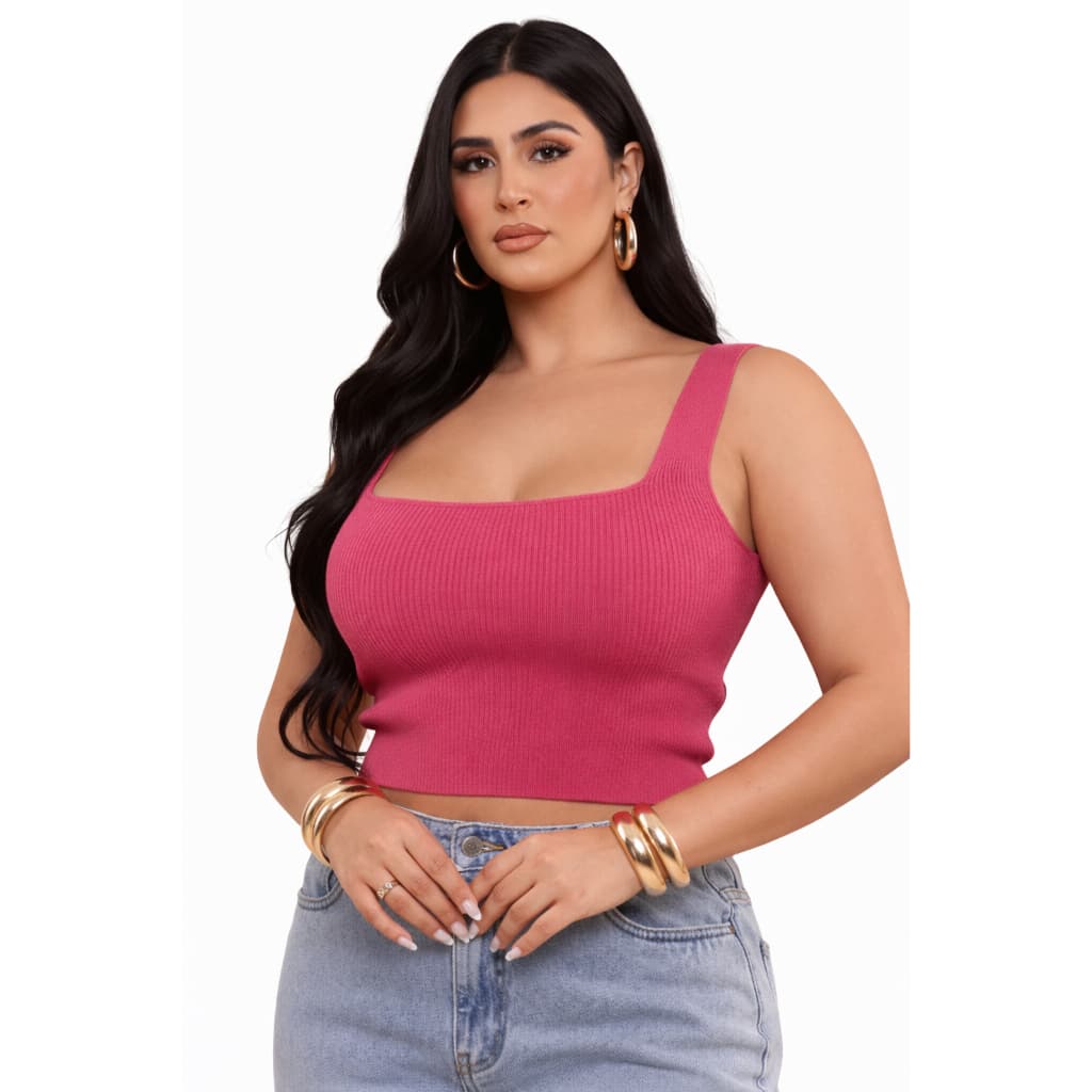 Cropped Tricot Elastano Plus Size Cropped Feminino Plus Size Top Feminino Plus Size