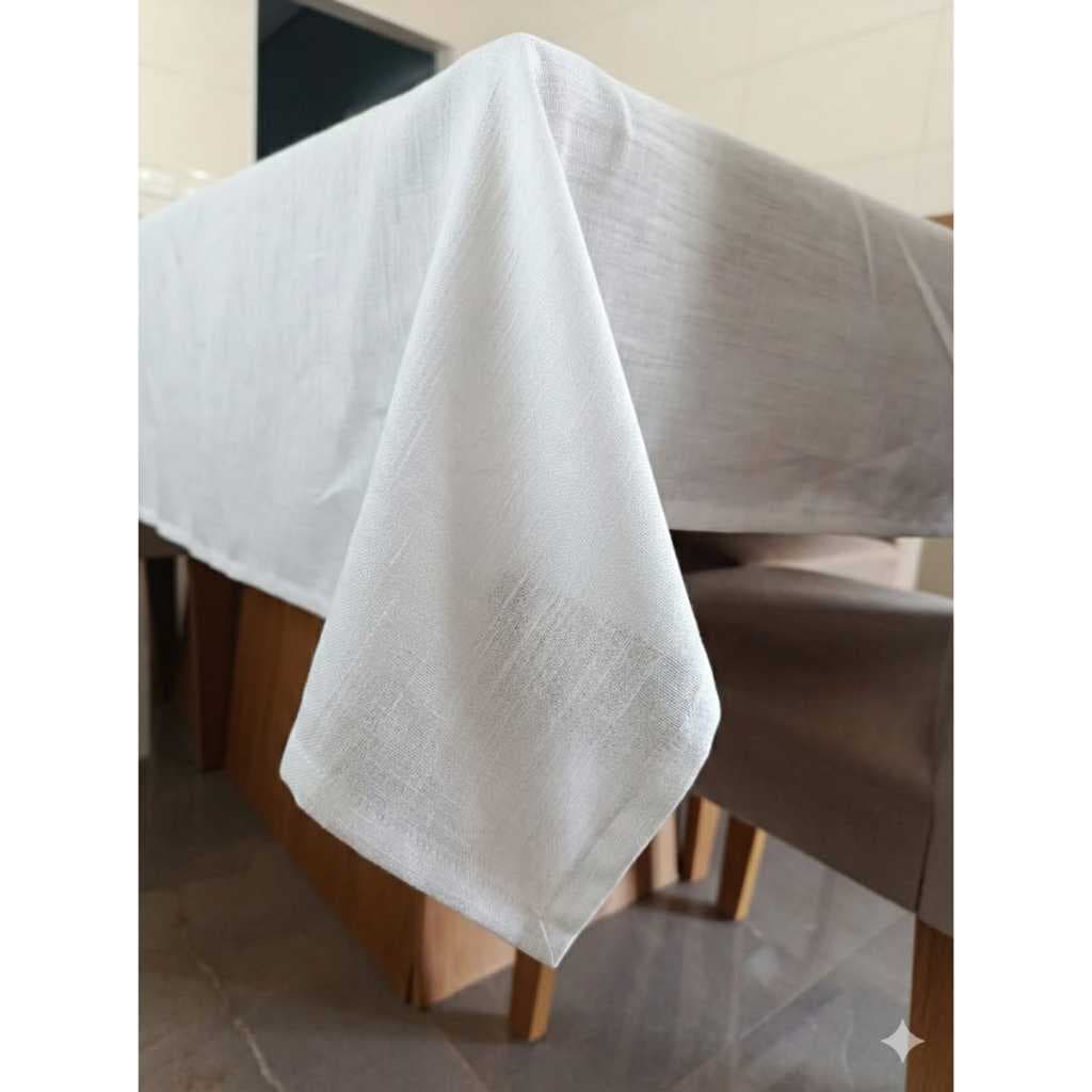 Toalha De Mesa 4 Lugares 1,40m x 1,40m - Tecido Linho Flame Premium Luxo Cozinha ou Sala Jantar - Durável e Elegante