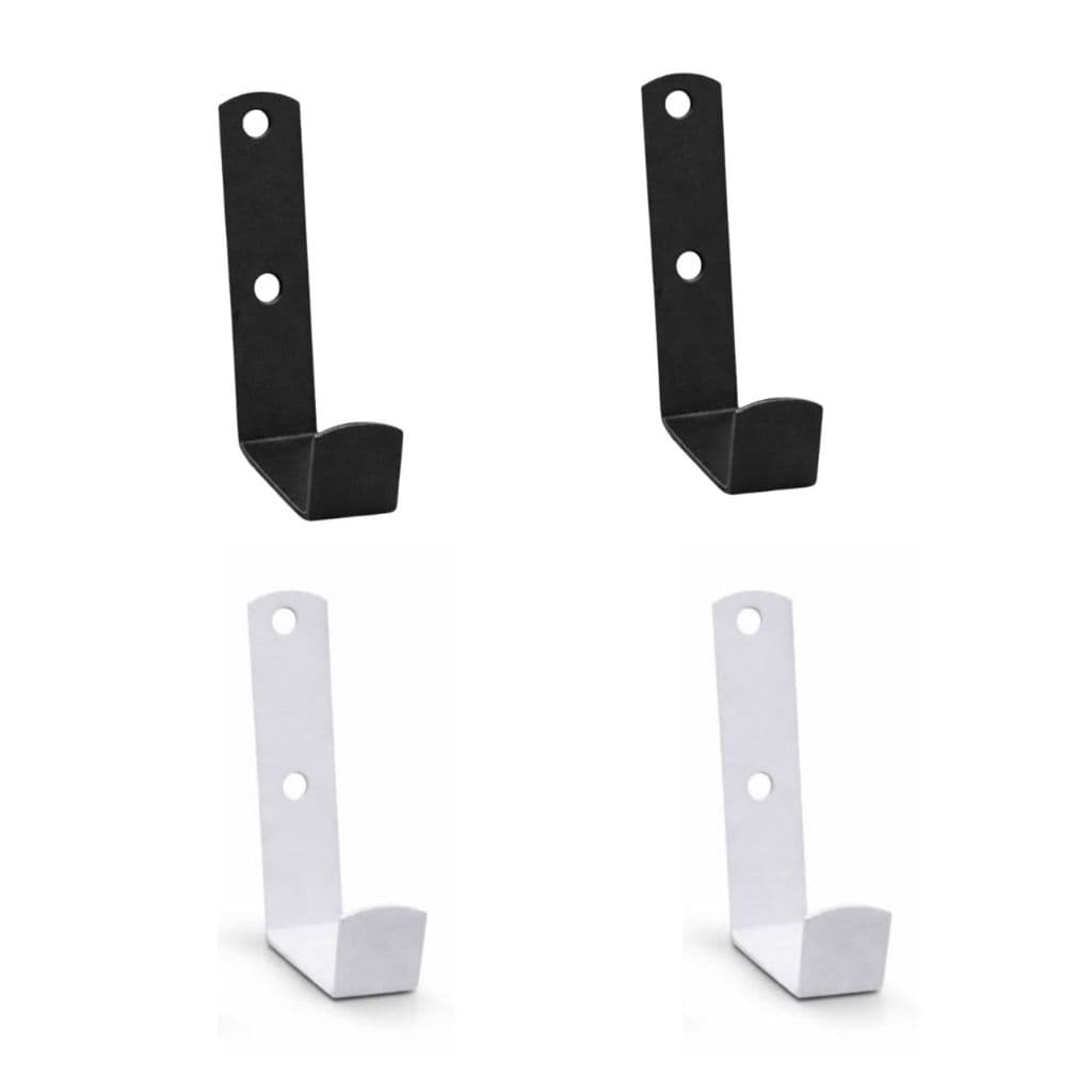 Kit 04 Gancho De Parede Cabideiro Multiuso Reforçado 5KG Não Enferruja Branco/Preto