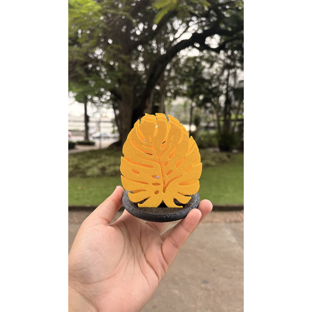 🌿 Kit Porta-Copos Folha Costela de Adão + Suporte - Decoração Tropical 3D ✨