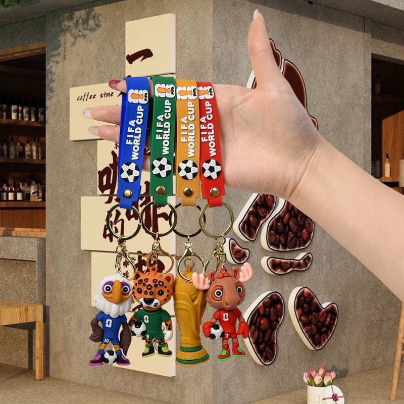 W Chaveiro do Mascote da Copa do Mundo FIFA 2026- Maple, Clutch e Zayu - Lembrança para Torcedores, Enfeite para Carro