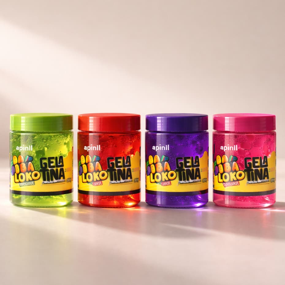 Gelatina Capilar Antifrizz 500g Apinil Babba Loko para Cachos – Definição e Volume | 4 Fragrâncias