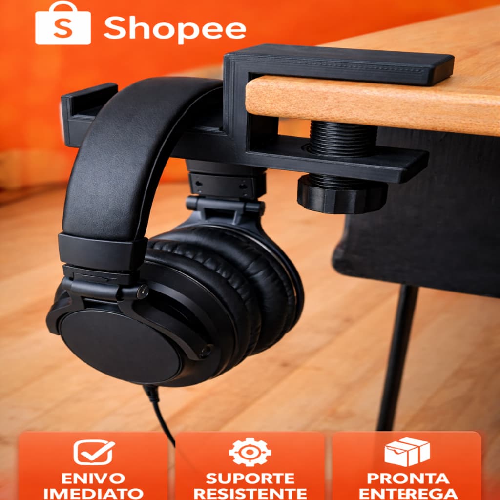 Suporte Fone Gamer Para Fixar Na Mesa