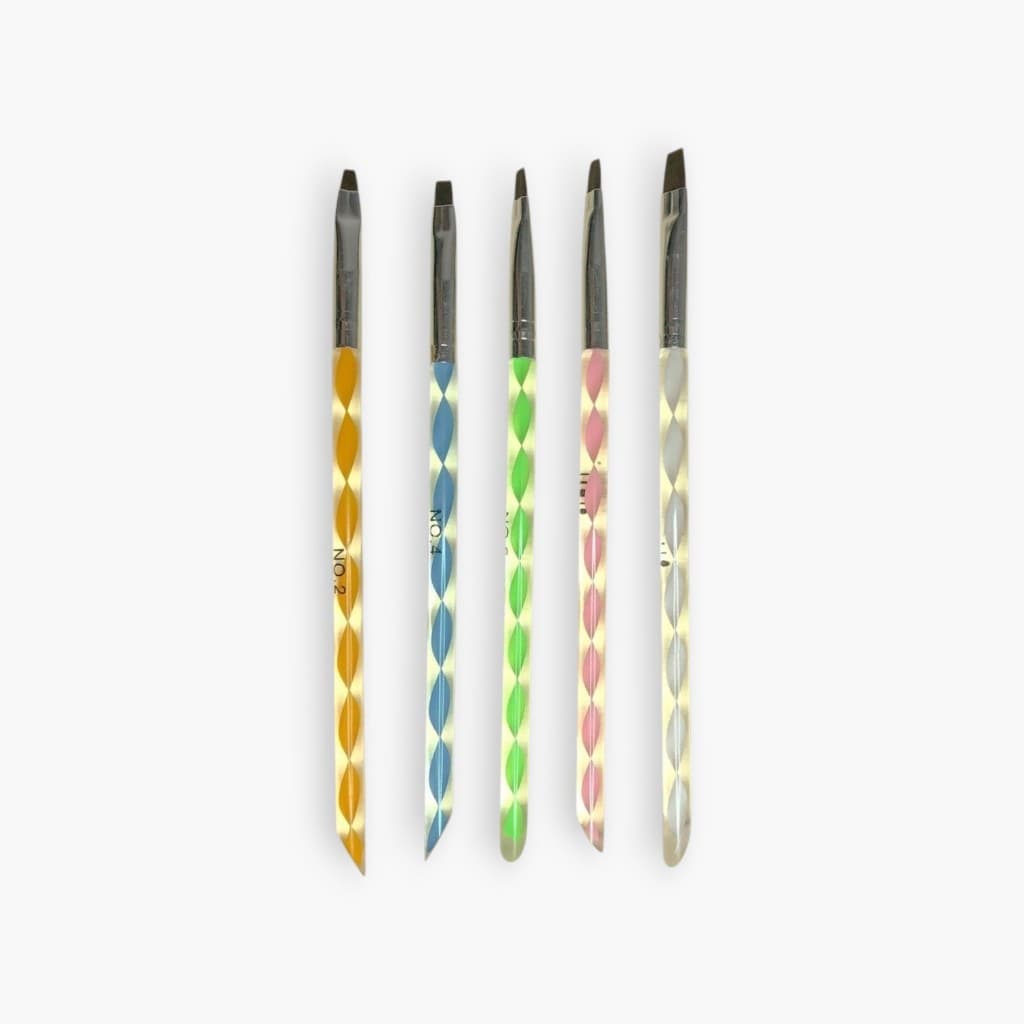 Kit com 5 Pincéis Porcelana Acrílico Cabo Espiral- Unhas