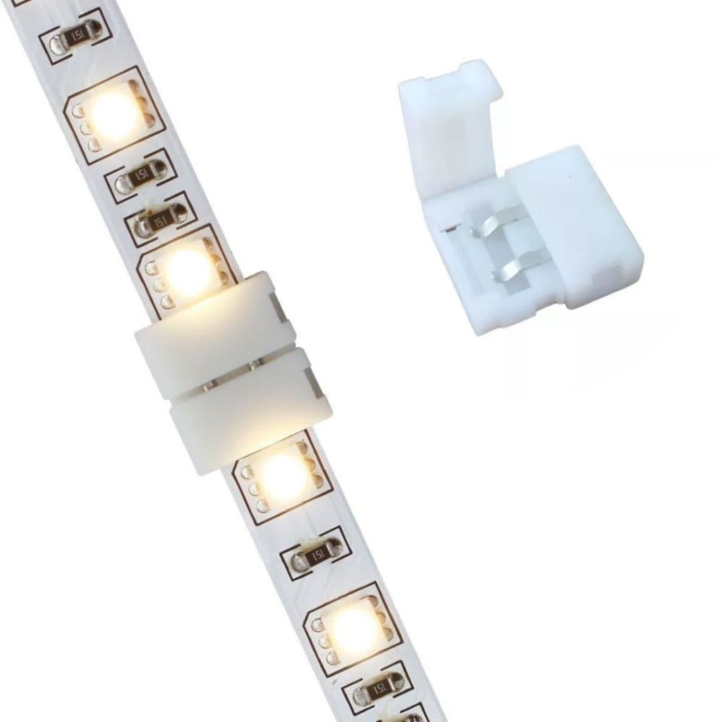Conector Fita LED 60 /120 LED/m Emenda 8mm Reta 2 Vias Sem Solda – KIT 10 /20 /30 /40