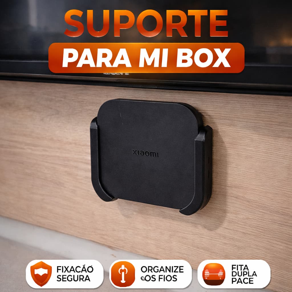 Suporte para Xiaomi Mi Box TV Box S 1ª e 2ª Geração | Suporte Parede e Painel com Fixação Fácil Organizção Proteção