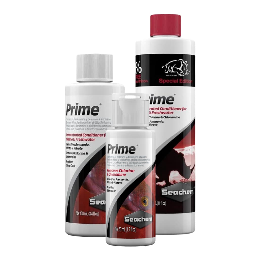 Seachem Prime Condicionador de Água Aquário Remove Cloro e Neutraliza Amônia 50mL, 100mL e 325mL