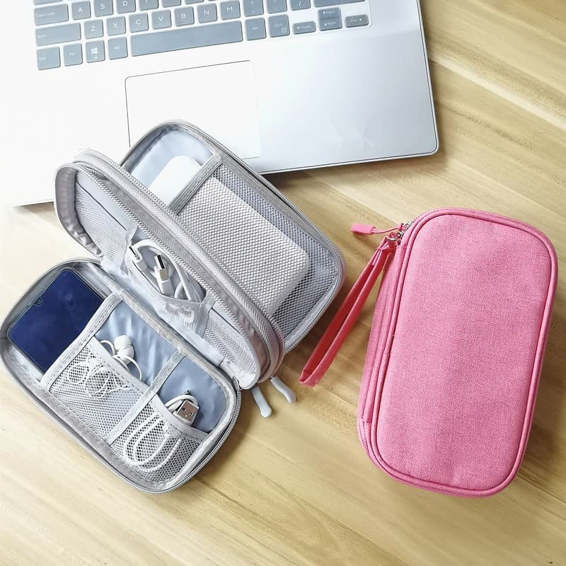 Necessaire Portátil para Viagem - Organizadora de Celular, Cabos e Fios, Prática e Durável