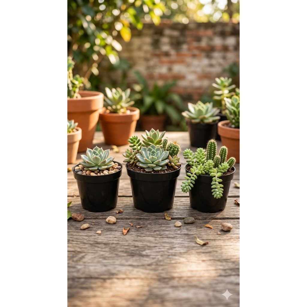 Kit 100 Vasos Pote 6cm Vasinho Para Suculenta Cactos Rosa Do Deserto Plástico