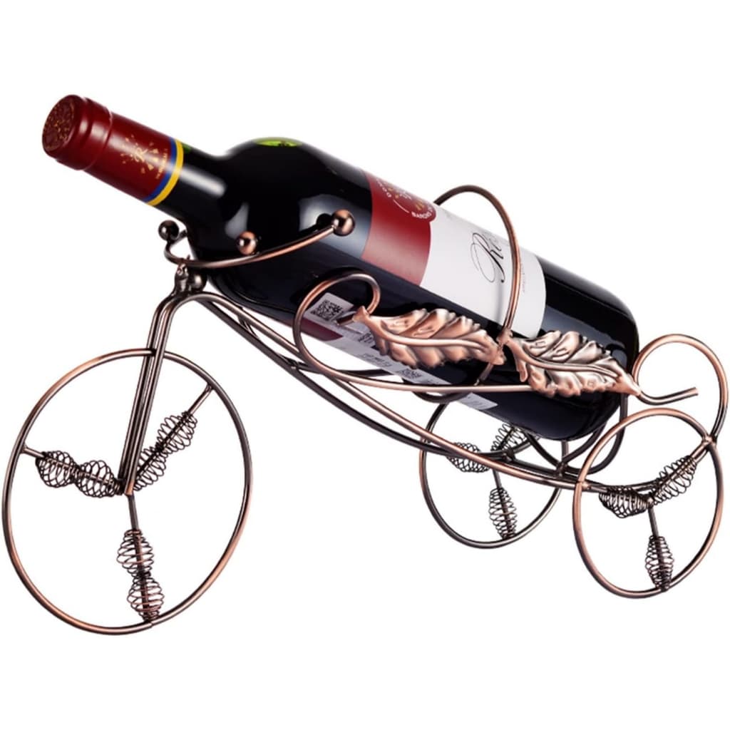 Porta Vinho Decorativo Bicicleta Metal Cobre Suporte Garrafa Cobre