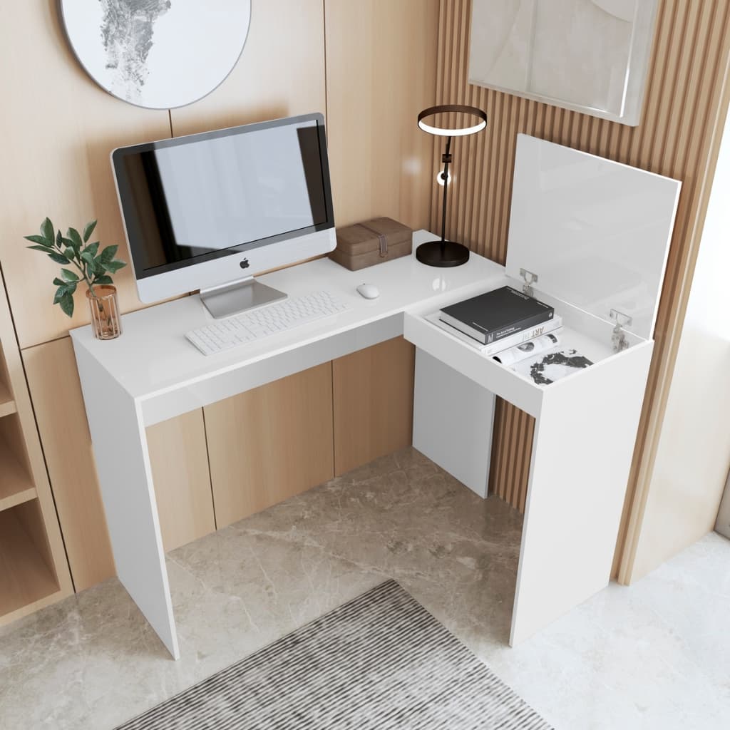 Escrivaninha Em L Netuno 97x76cm Com Porta E Nicho Ideal Para Estudos E Home Office