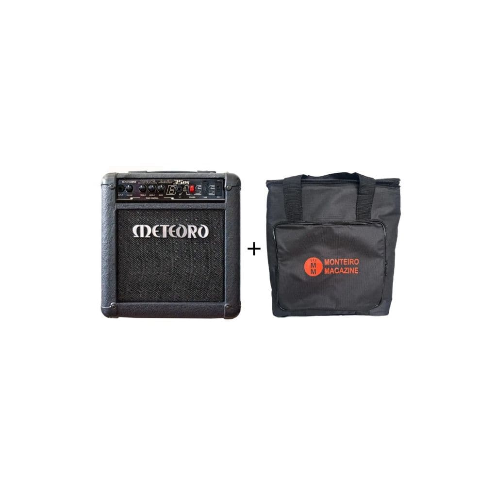 Amplificador meteoro space jr júnior 35bs contra baixo + bag avs amplificador brinde