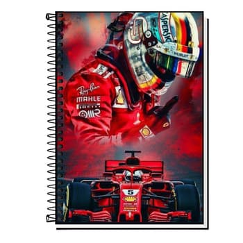 Caderno Escolar Capa Dura - FORMULA 1 COLLECTION 1, 10, 15 e 20 Matérias Universitário.