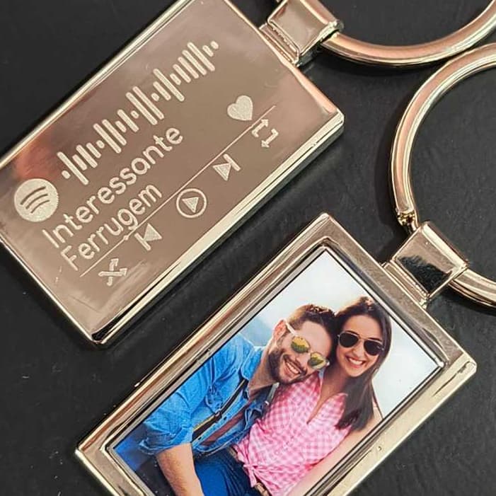 Chaveiro Personalizado com foto colorida e código Spotify - presente dia dos namorados - família - casais - lembrança