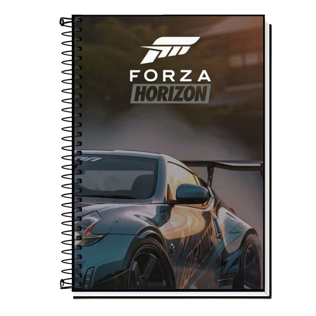 Caderno Universitário Capa Dura - FORZA HORIZON 1, 10, 15 e 20 Matérias Universitário.